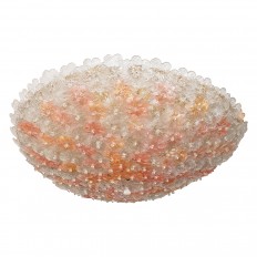 Pink and clear Murano glass flower cluster fixture